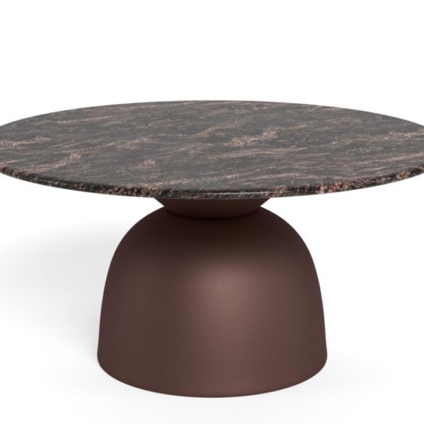 Konferenční stolek Ferrol 80 cm hnědý mat/mramor cocoa lesk