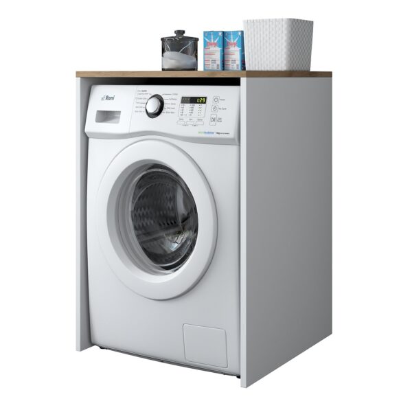 Koupelnová skříňka nad pračku KD103 ořech/bílá