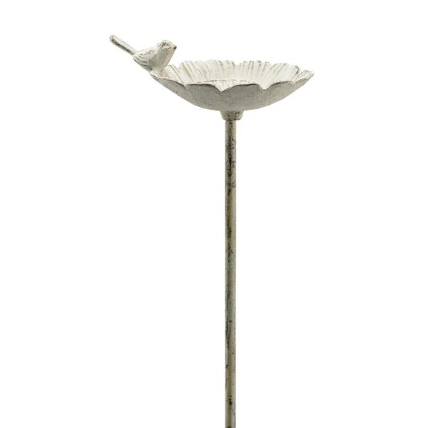 Kovové krmítko s vtáčikom FLOWER biele