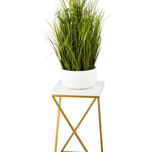 Kvetinový stojan LOFT III 40 cm zlatý/biely