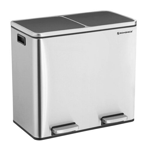 Odpadkový kôš 2 x 24 L strieborný Odpadkový kôš 2 x 24 L strieborný