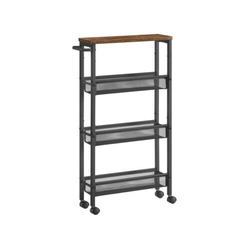 Pojízdný kuchyňský vozík Vasagle Compi 41 cm hnědý/černý Pojízdný kuchyňský vozík Vasagle Compi 41 cm hnědý/černý