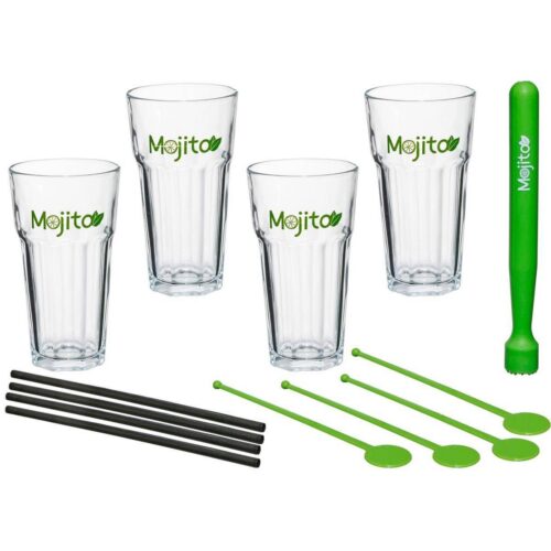 Sada 4 pohárov na Mojito + príslušenstvo Sada 4 pohárov na Mojito + príslušenstvo