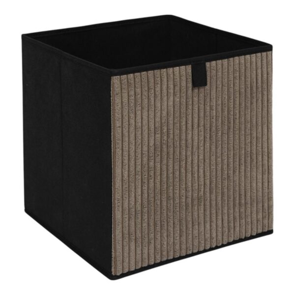 Úložný box CORDUROY 30x30 cm taupe/černý