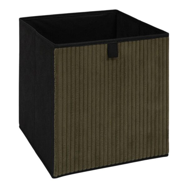 Úložný box CORDUROY 30x30 cm zelený/černý