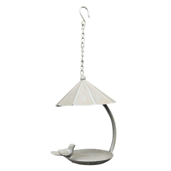 Závesné krmítko s dekoratívnym vtáčikom BIRDY 43 cm biele
