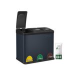 Odpadkový koš na tříděný odpad SONA 3v1 + 3x8 l černý