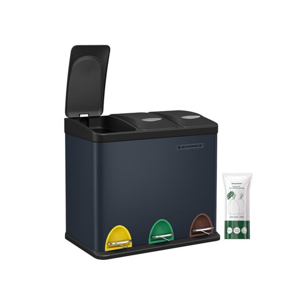 Odpadkový koš na tříděný odpad SONA 3v1 + 3x8 l černý