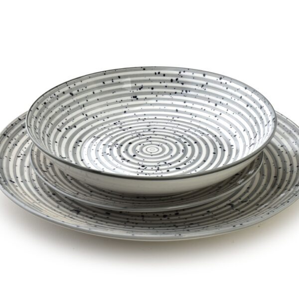 Porcelánová sada 18 ks STRIPES GREY šedá