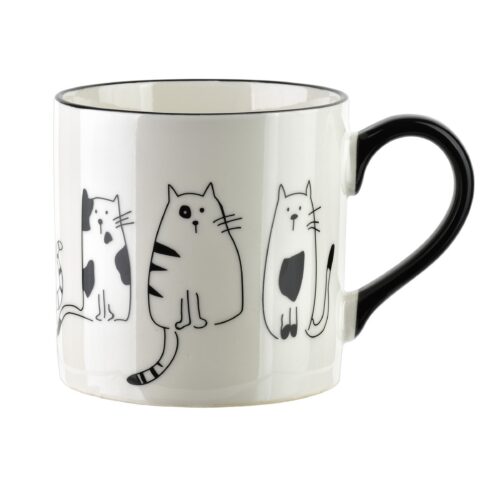 Porcelánový hrnček COTTELLO 370 ml biely/čierny Porcelánový hrnček COTTELLO 370 ml biely/čierny