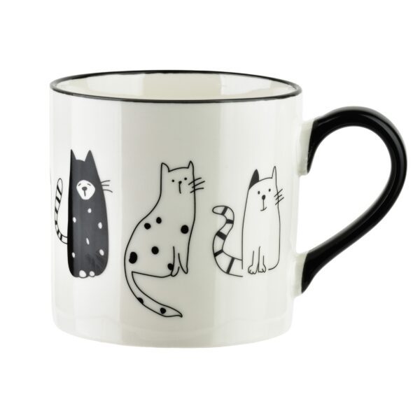 Porcelánový hrnček COTTELLO I. 370 ml biely/čierny