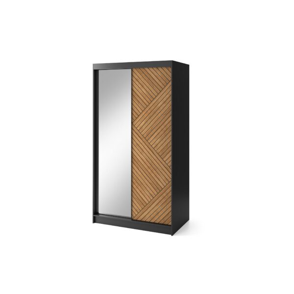 Šatní skříň Marrphy se zrcadlem 120 cm dub Caramel/černá