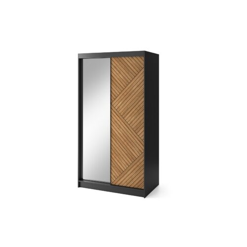 Šatní skříň Marrphy se zrcadlem 120 cm dub Caramel/černá Šatní skříň Marrphy se zrcadlem 120 cm dub Caramel/černá