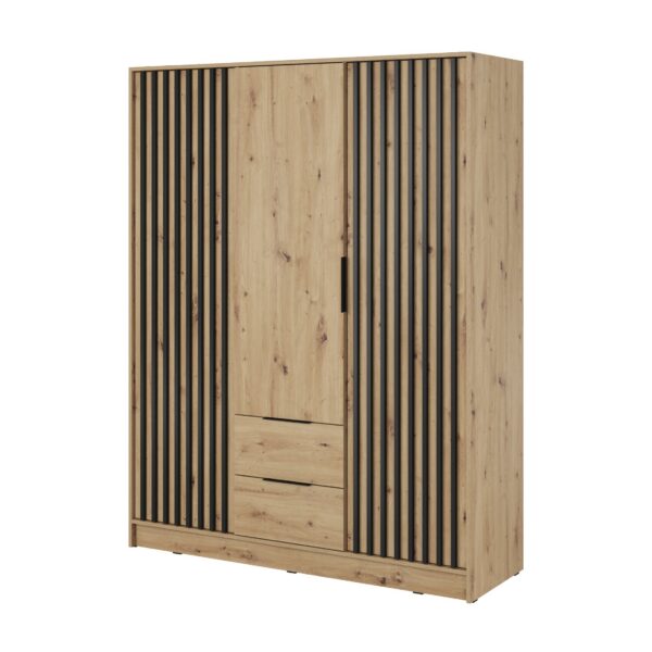 Šatníková skriňa Nelly 155 cm dub artisan/čierna