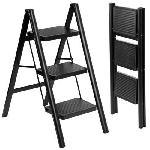 Třístupňové skládací schůdky Easystep černé Třístupňové skládací schůdky Easystep černé