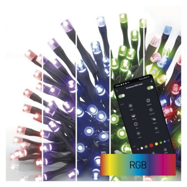 Vianočná LED reťaz GOSMART 12 m RGB s inteligentnými funkciami