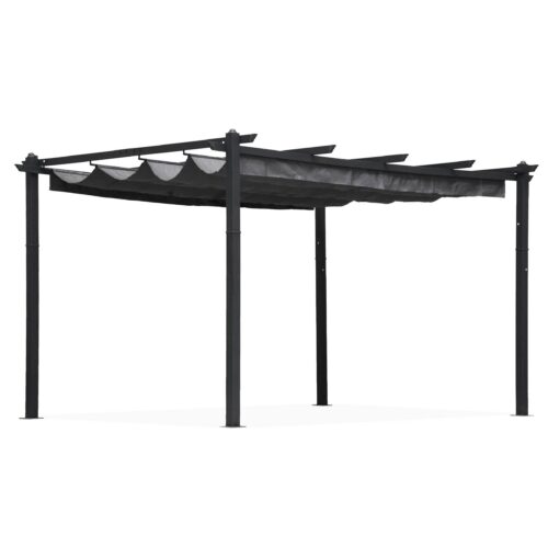 Zahradní pergola s posuvným střešním systémem Zenia 3x4 m šedá Zahradní pergola s posuvným střešním systémem Zenia 3x4 m šedá