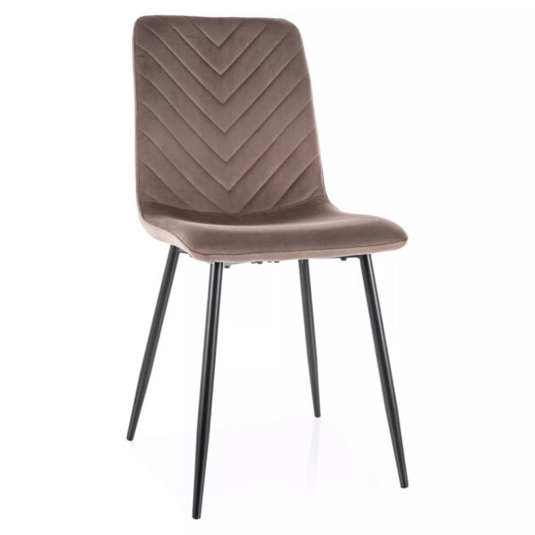 Zamatová jedálenská stolička Daren cappuccino/čierna