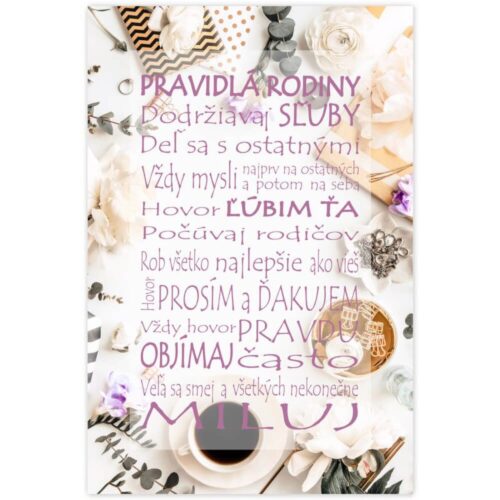 Obraz s rámom do kuchyne - Pravidlá INSPIO obraz o domove a rodine krásne doplní váš interiér. Obrazy v ráme sa hodia do obývačky