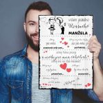 Romantický darček na Valentína pre chlapa s podpisom v rozmere 40x30cm