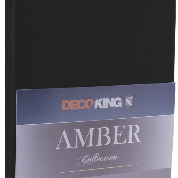 Bavlnené jersey prestieradlo s gumou DecoKing Amber čierne