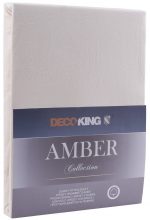 Bavlnené jersey prestieradlo s gumou DecoKing Amber krémové