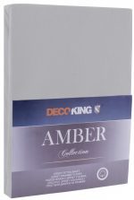 Bavlnené jersey prestieradlo s gumou DecoKing Amber oceľové