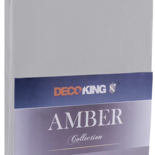 Bavlnené jersey prestieradlo s gumou DecoKing Amber oceľové