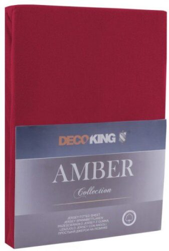 Bavlnené jersey prestieradlo s gumou DecoKing Amber tmavočervené Bavlnené jersey prestieradlo s gumou DecoKing Amber tmavočervené