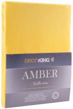 Bavlnené jersey prestieradlo s gumou DecoKing Amber žlté