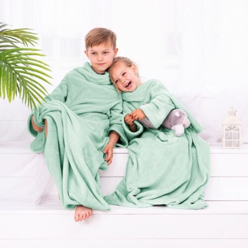 Detská deka s rukávmi DecoKing Lazy mätová Detská deka s rukávmi DecoKing Lazy mätová
