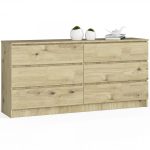 Komoda Kuba 160 cm 6 zásuviek dub artisan