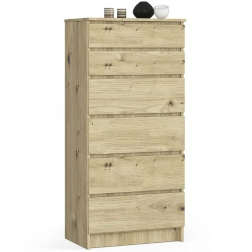 Komoda Kuba 60 cm - 6 zásuviek dub artisan Komoda Kuba 60 cm - 6 zásuviek dub artisan
