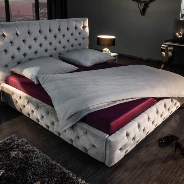 LuxD Dizajnová posteľ Laney 160x200 cm sivý zamat