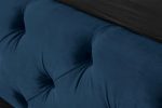 LuxD Dizajnová posteľ Laney 160x200 cm tmavomodrý zamat – Obrázok 3