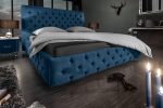 LuxD Dizajnová posteľ Laney 180x200 cm tmavomodrý zamat – Obrázok 2