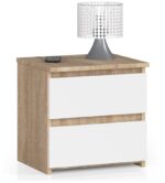 Nočný stolík CL2 40 cm dub sonoma/biely