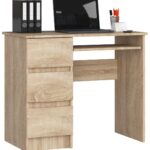 Písací stôl A-6 90 cm dub sonoma ľavý