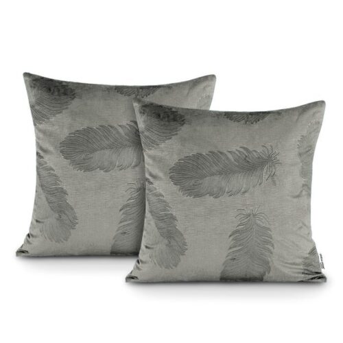 Súprava dvoch obliečiek na vankúš AmeliaHome Velvet Peacock šedá Súprava dvoch obliečiek na vankúš AmeliaHome Velvet Peacock šedá