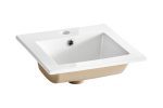 Keramické zapustené umývadlo Square 42 cm biele