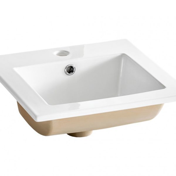 Keramické zapustené umývadlo Square 42 cm biele
