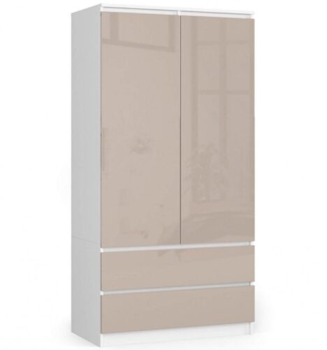 Šatníková skriňa Star 90 cm biela/cappuccino lesk Šatníková skriňa Star 90 cm biela/cappuccino lesk