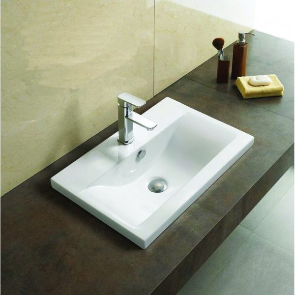 Keramické umývadlo zápustné MEXEN EMMA U61x39 cm biele
