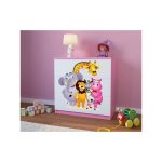 Komoda Babydreams 80 cm ZOO růžová