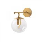 Nástěnná lampa Roe zlatá/čirá
