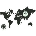 3D nalepovacie hodiny Continents wenge