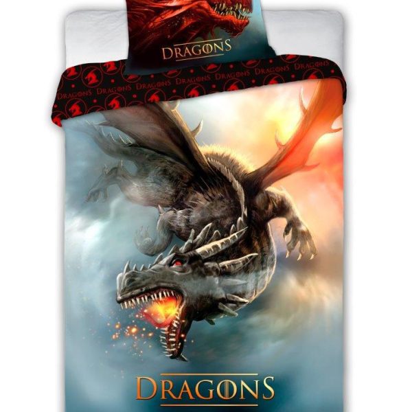 Bavlnená posteľná bielizeň Dragons 028 - 140x200 cm