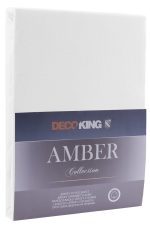 Bavlnené jersey prestieradlo s gumou DecoKing Amber biele