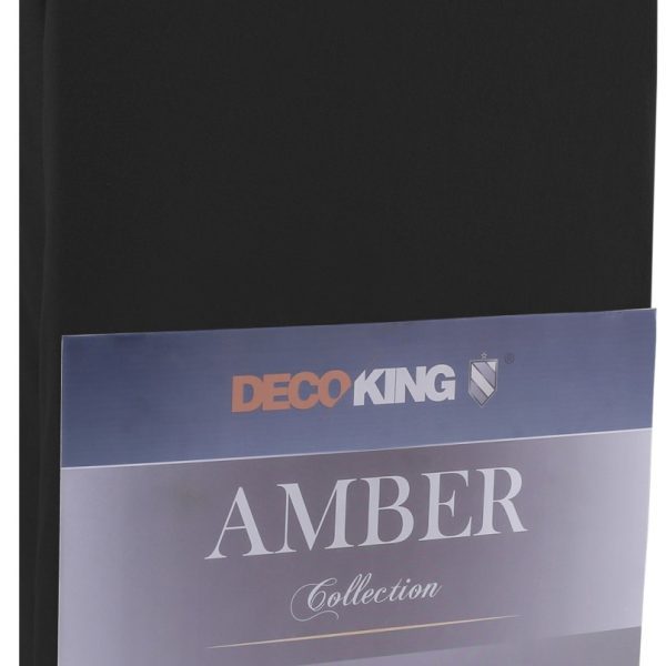 Bavlnené jersey prestieradlo s gumou DecoKing Amber čierne