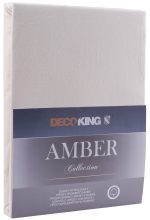 Bavlnené jersey prestieradlo s gumou DecoKing Amber krémové